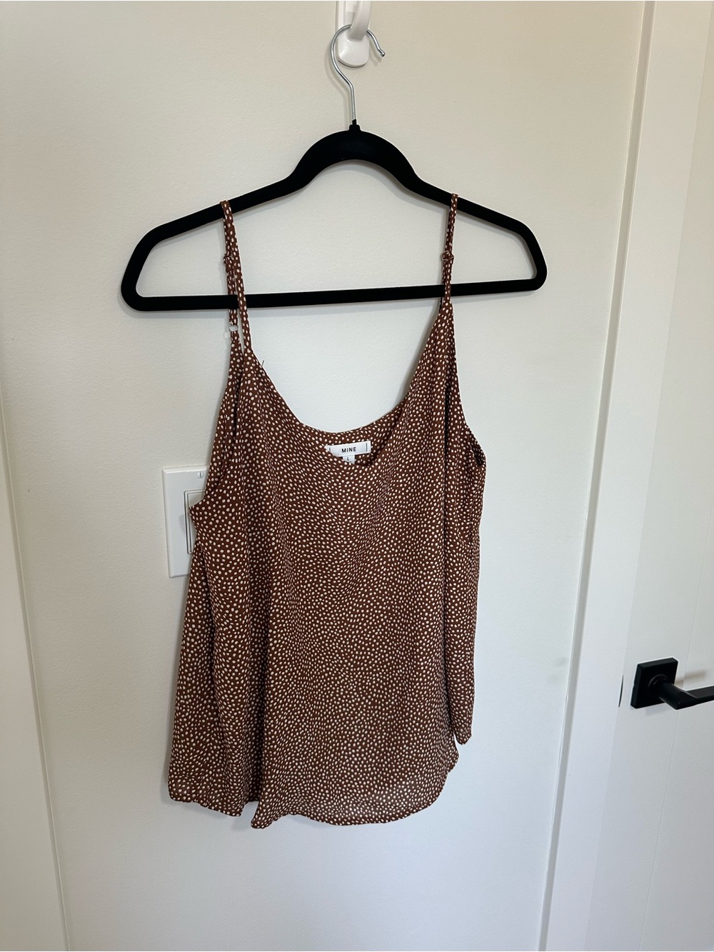 Lightweight Brown Polka Dot Spaghetti Strap Cami